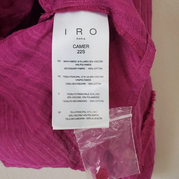 IRO Paris Camer Pleated Long Sleeve Blouse Violet Purple Size 6 - Picture 7 of 9